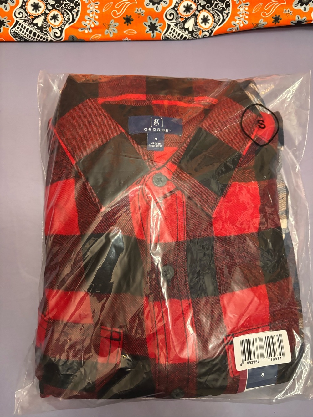 George Red and Black Buffalo Plaid Button-Down Shirt - S